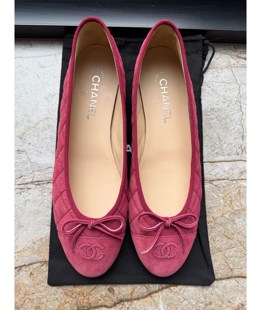 CHANEL Коралловые кожаные балетки, фото 3