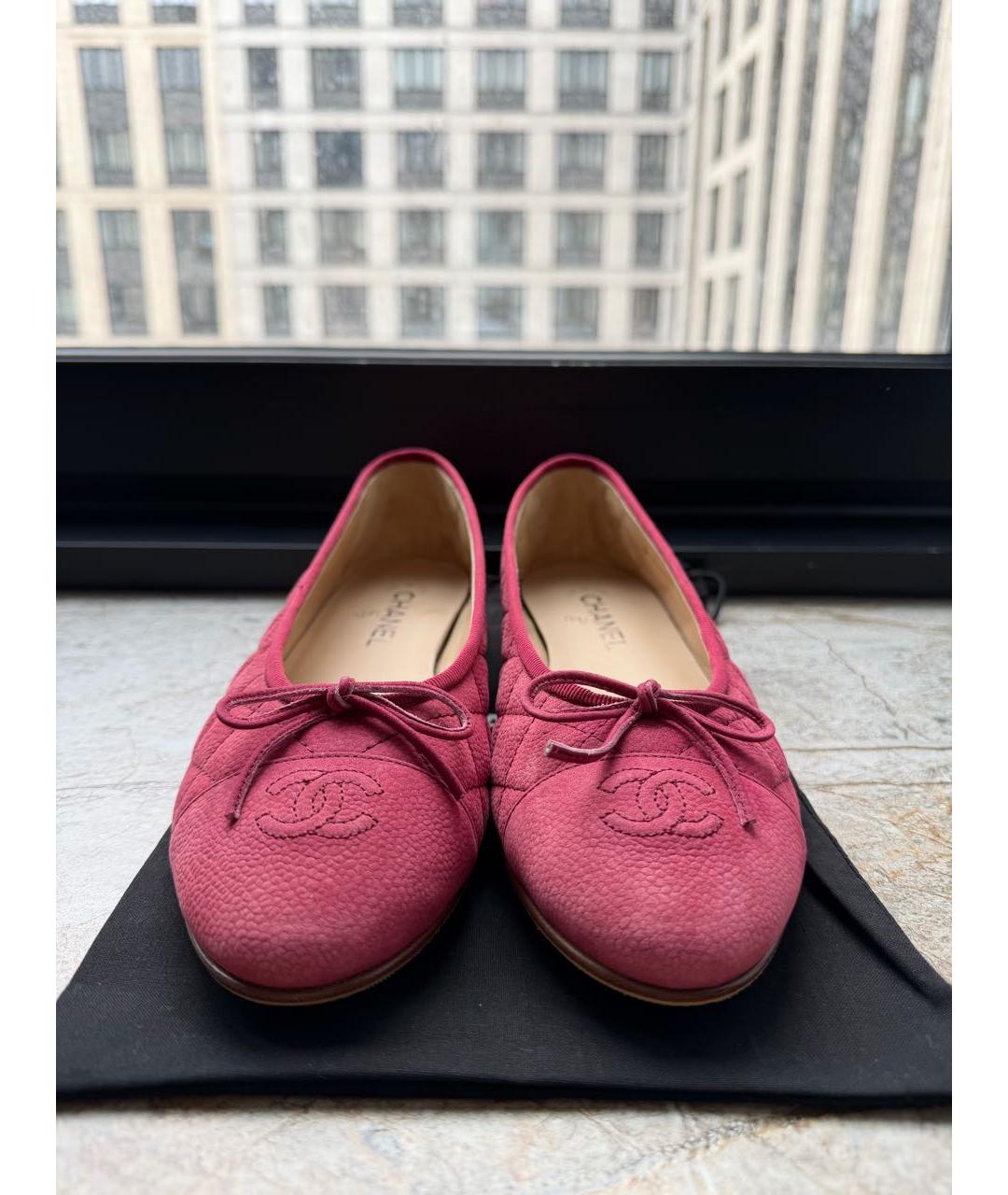 CHANEL Коралловые кожаные балетки, фото 2