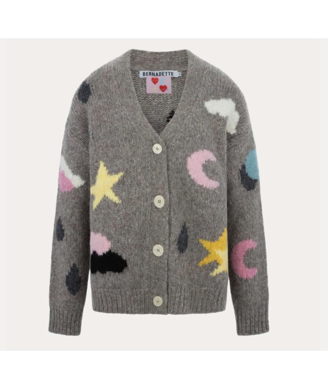 BERNADETTE Серый шерстяной кардиган, фото 4