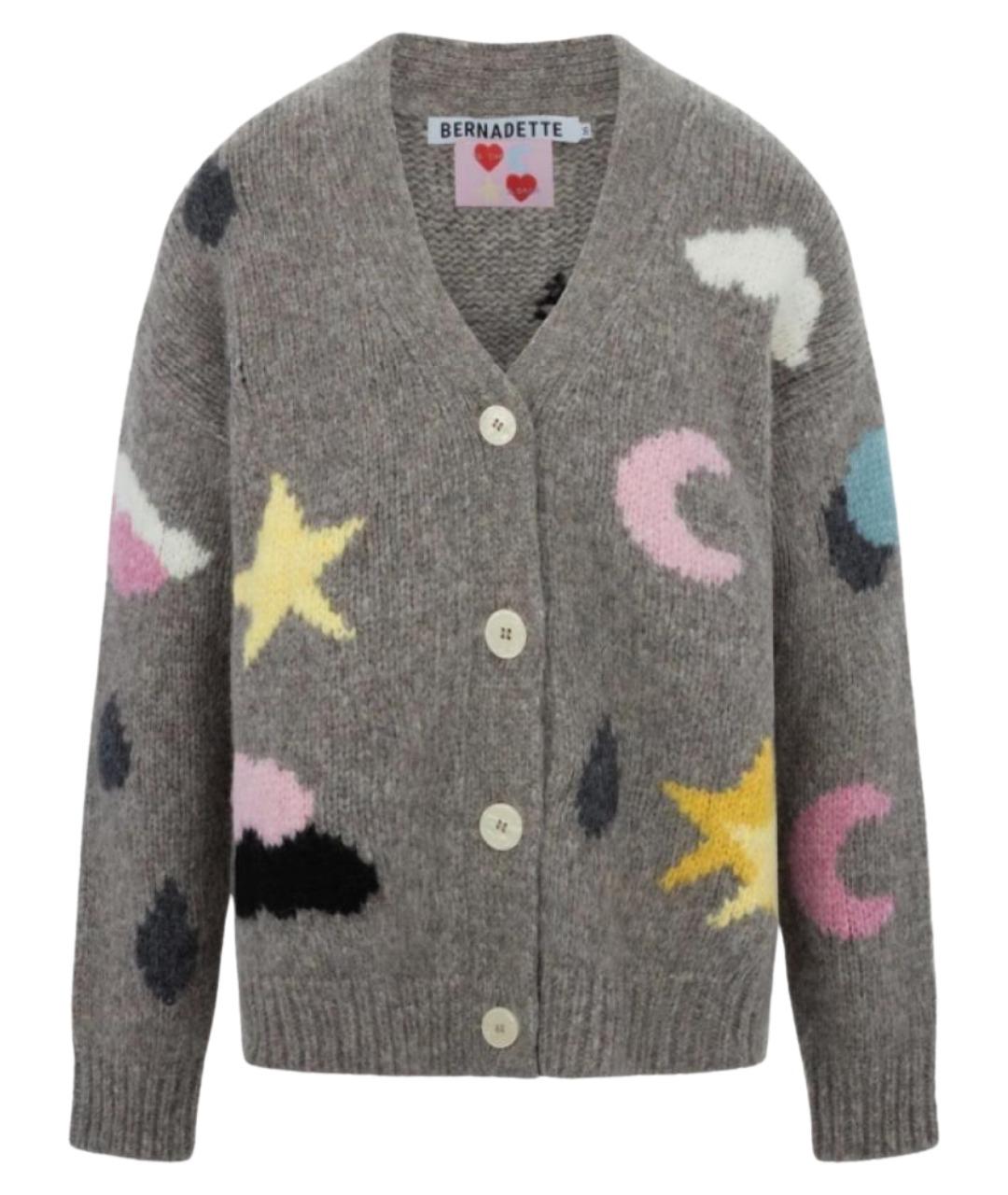 BERNADETTE Серый шерстяной кардиган, фото 1
