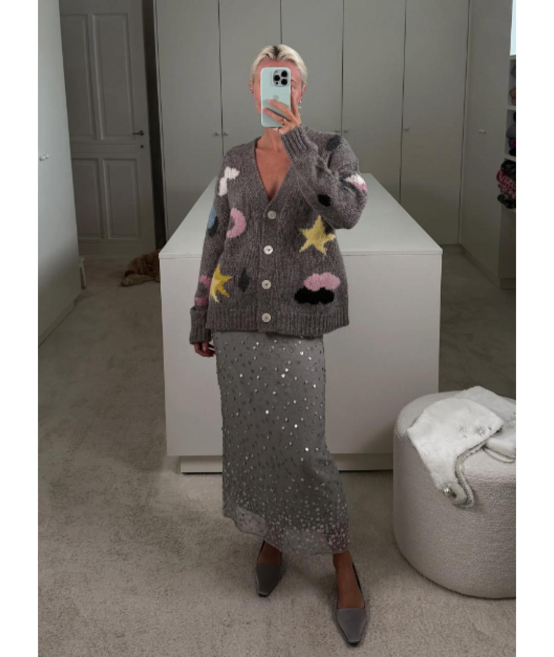 BERNADETTE Серый шерстяной кардиган, фото 3