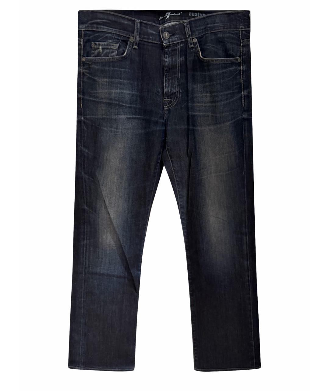 7 FOR ALL MANKIND Синие хлопковые прямые джинсы, фото 1