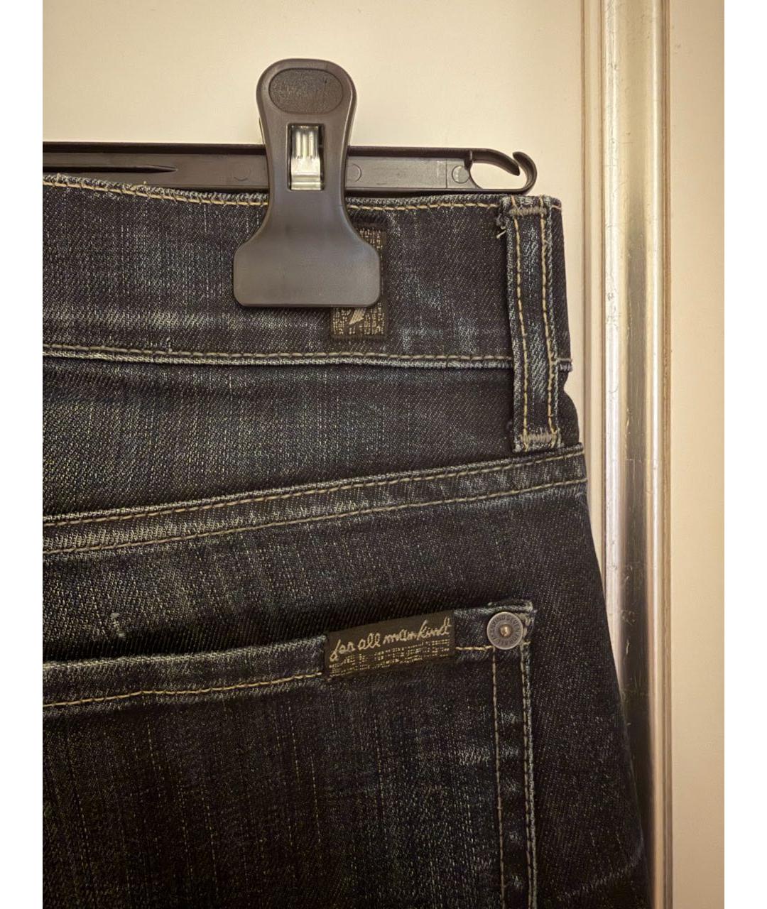 7 FOR ALL MANKIND Синие хлопковые прямые джинсы, фото 4