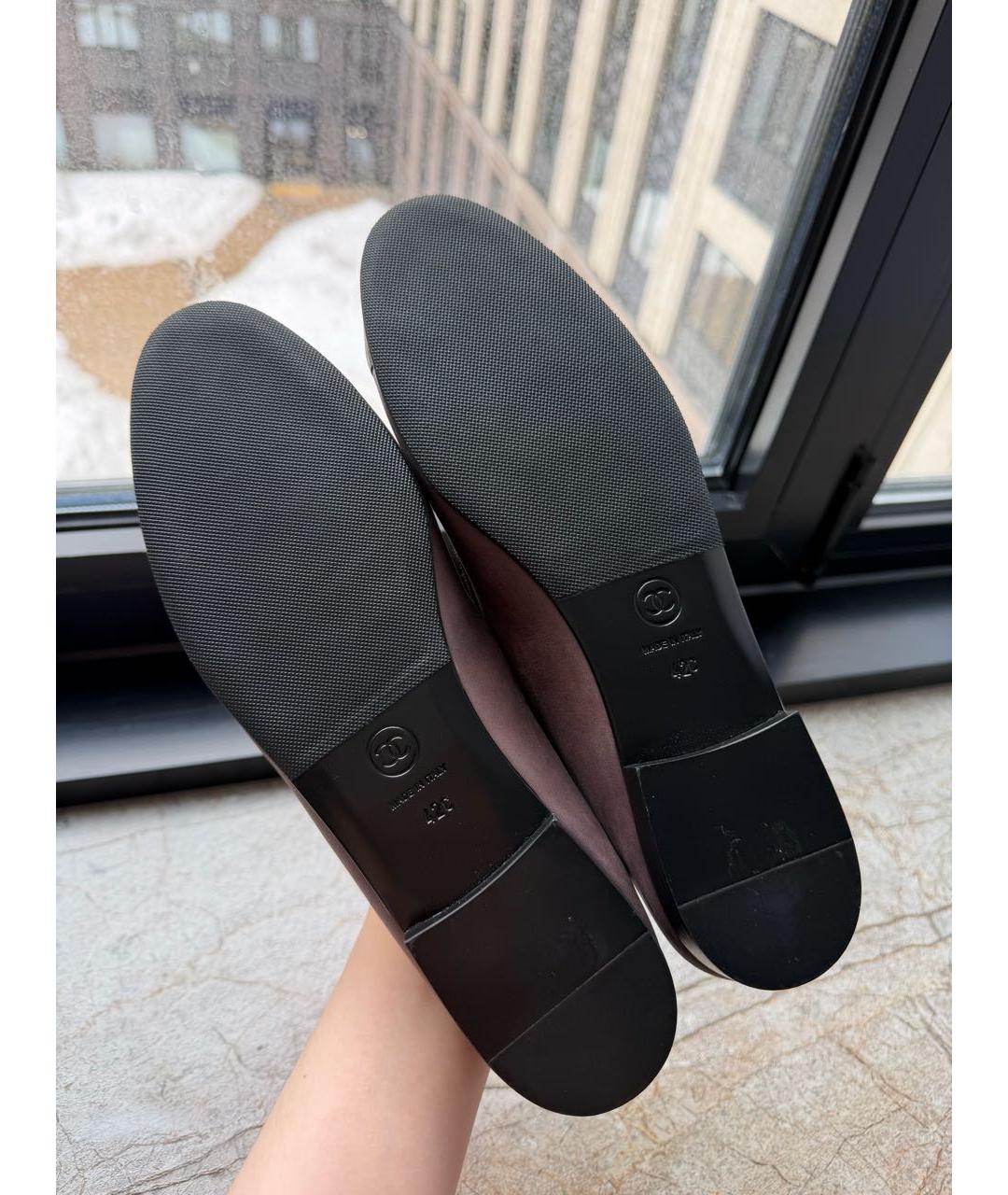 CHANEL Коричневые кожаные балетки, фото 5