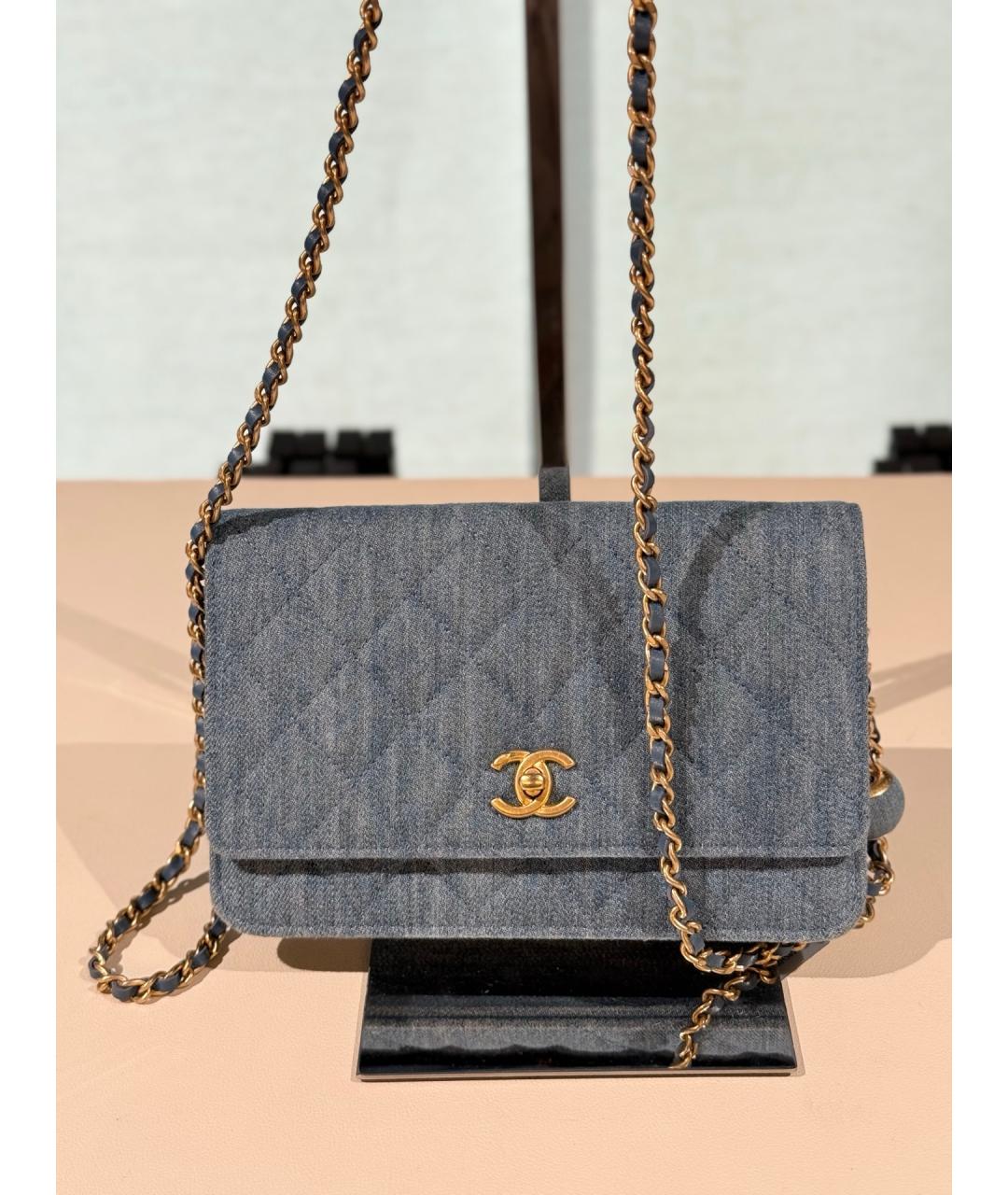 CHANEL Синяя деним сумка через плечо, фото 9