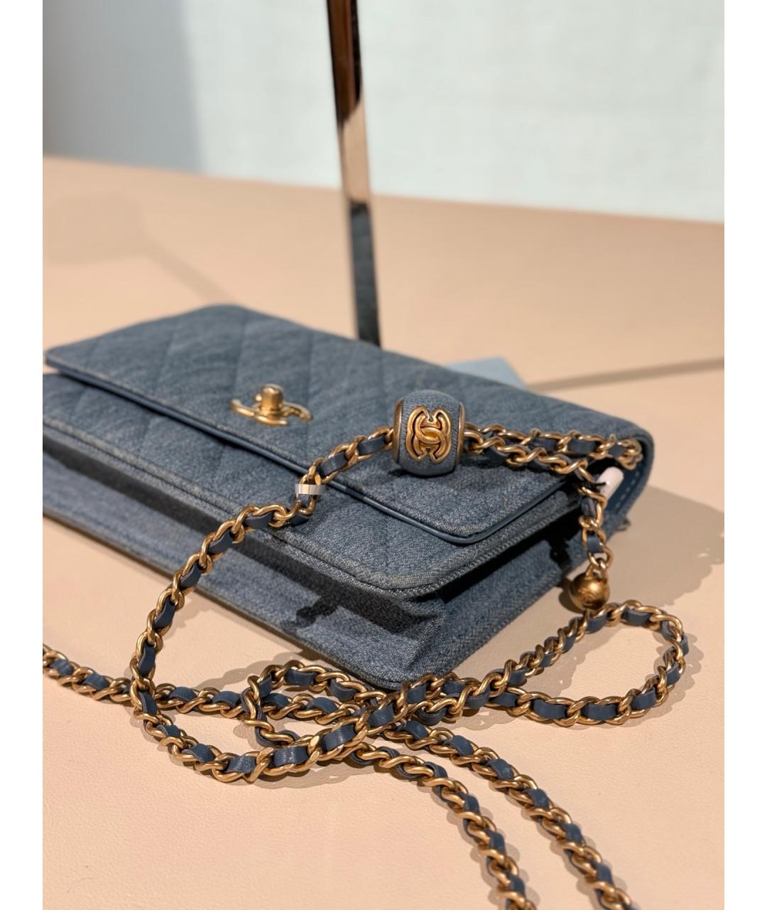 CHANEL Синяя деним сумка через плечо, фото 5