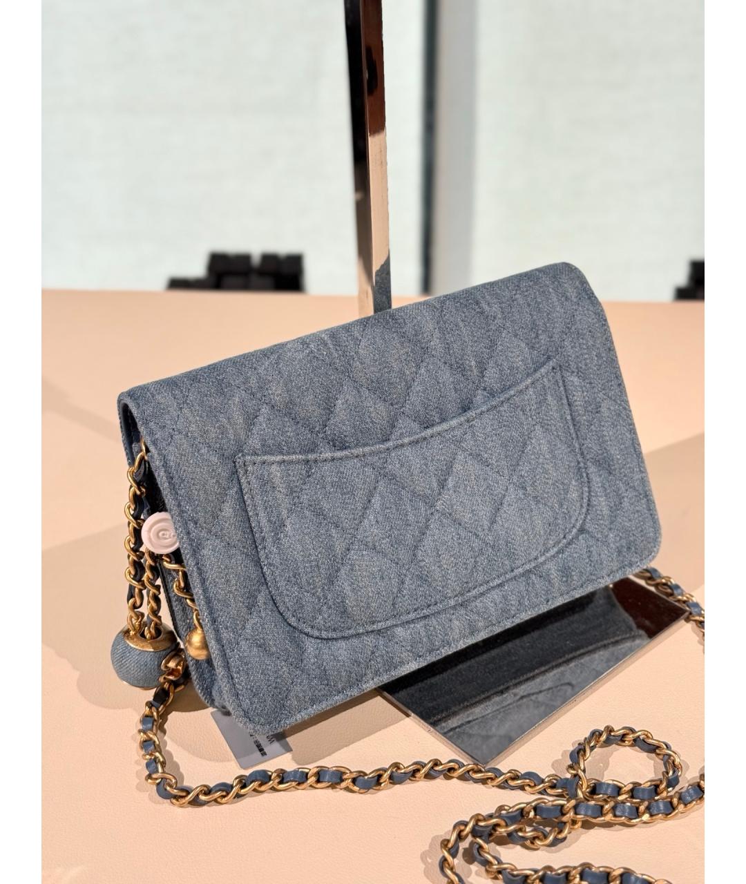 CHANEL Синяя деним сумка через плечо, фото 8