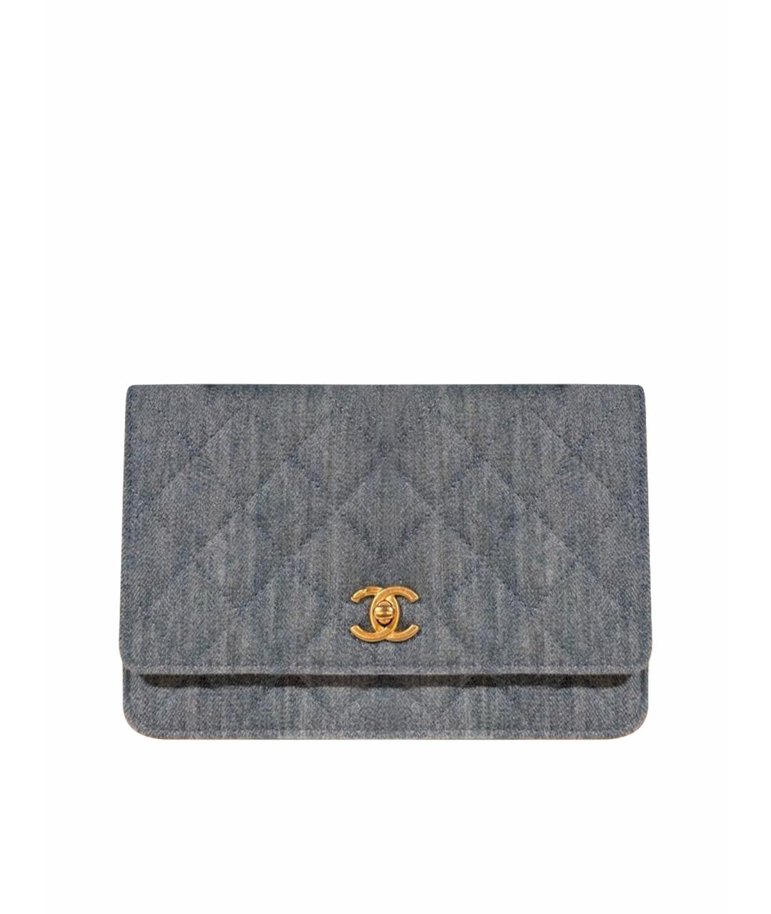 CHANEL Синяя деним сумка через плечо, фото 1