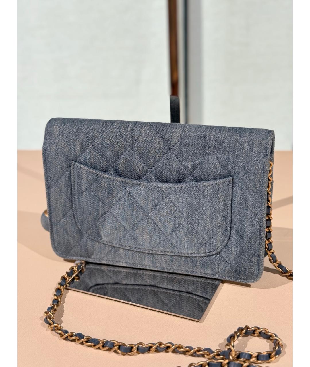 CHANEL Синяя деним сумка через плечо, фото 7