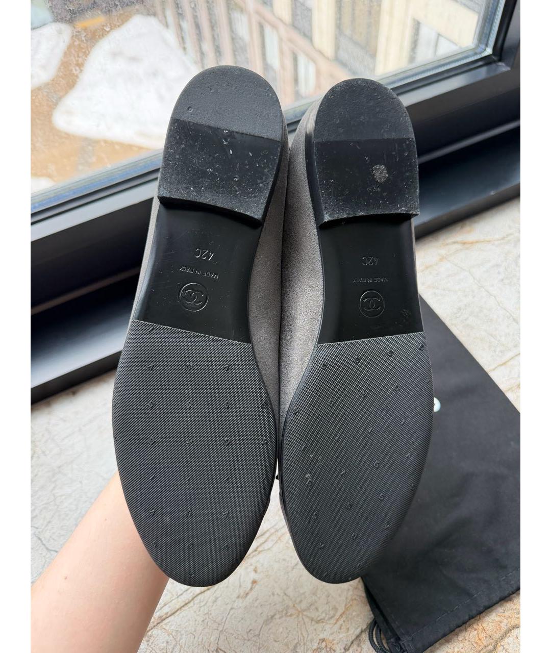 CHANEL Серые кожаные балетки, фото 5