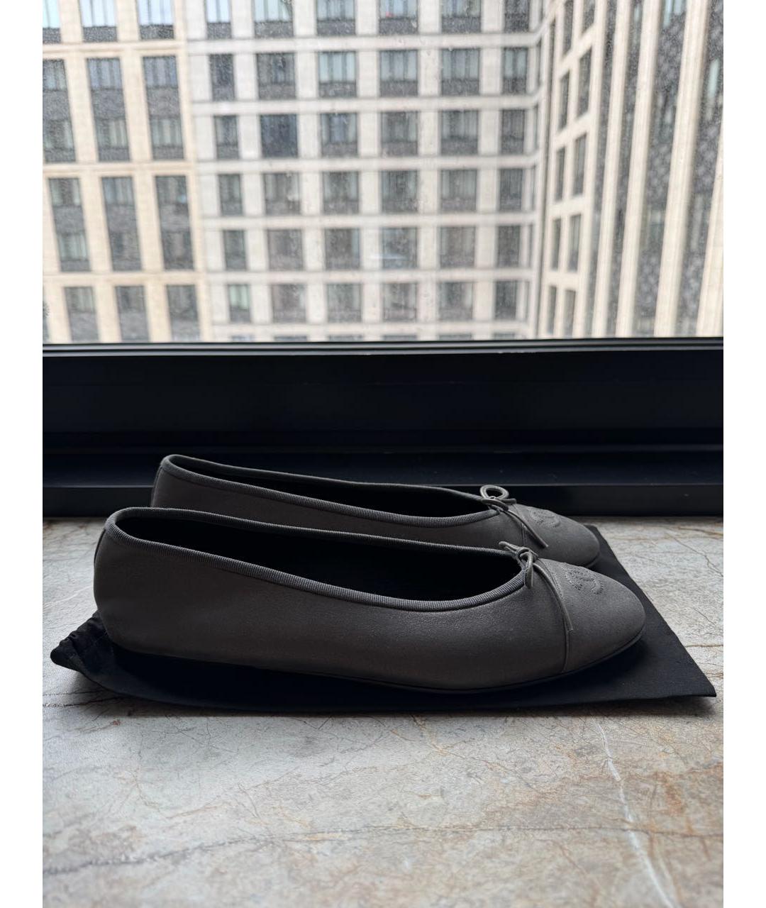 CHANEL Серые кожаные балетки, фото 7