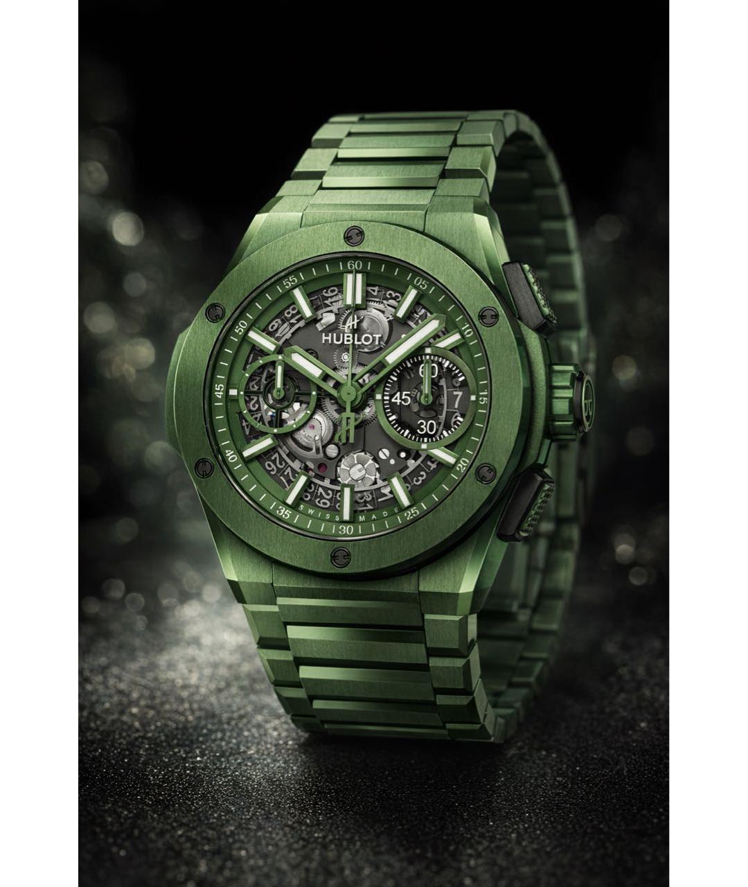 HUBLOT Зеленые керамические часы, фото 2