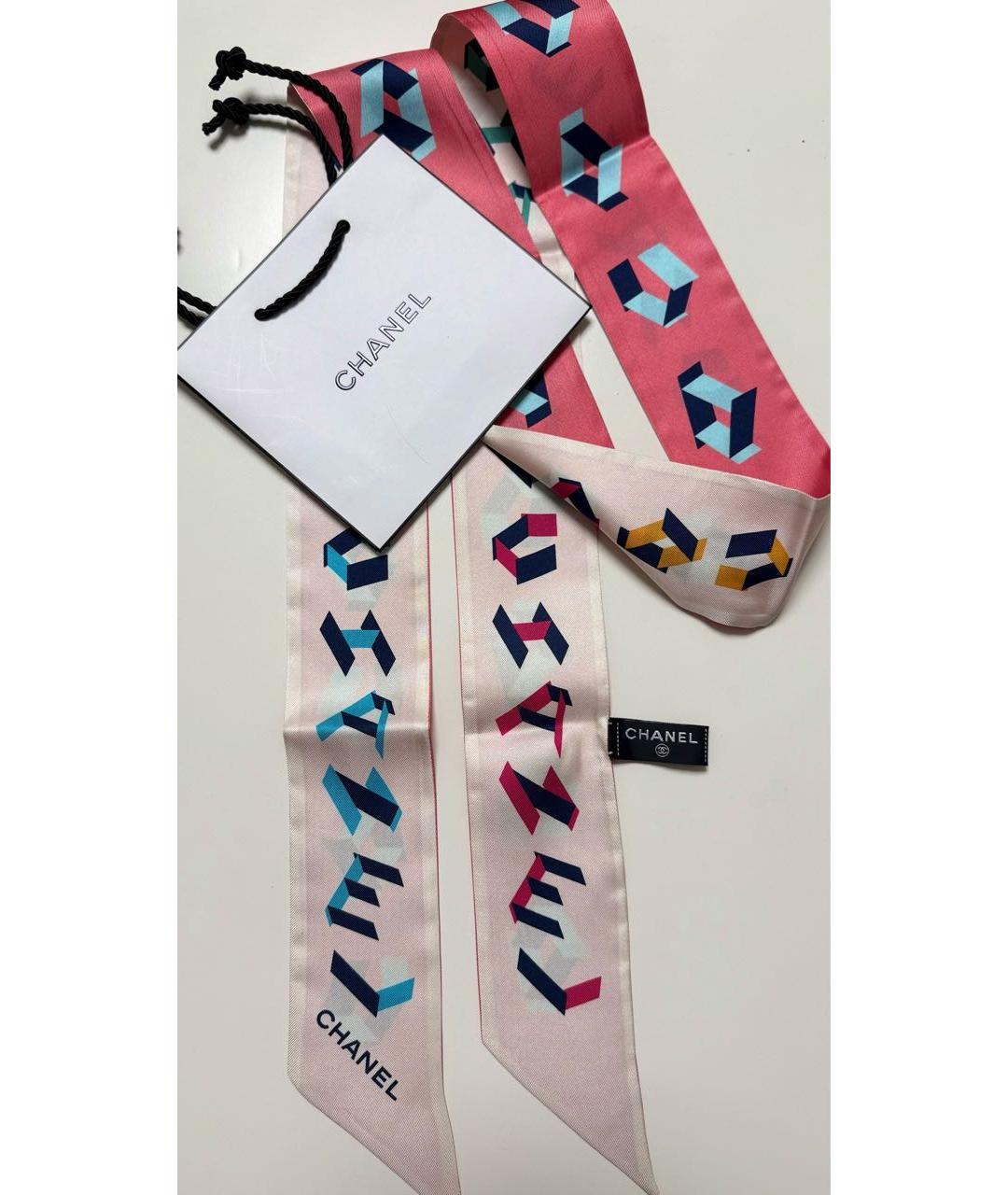 CHANEL Мульти шелковый шарф, фото 5