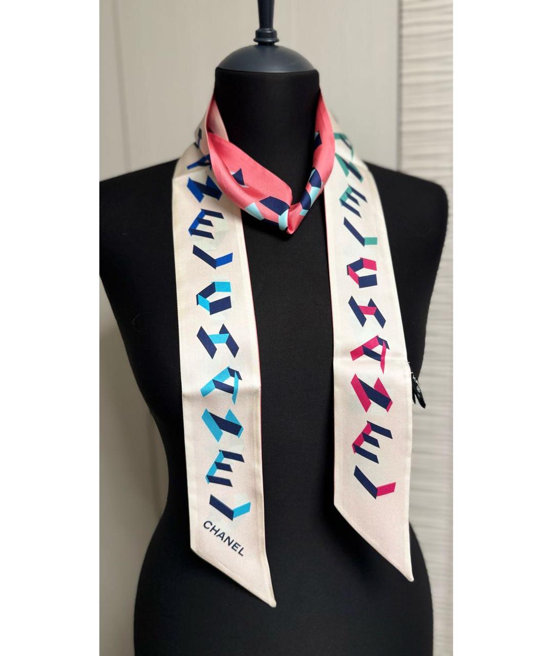 CHANEL Мульти шелковый шарф, фото 6