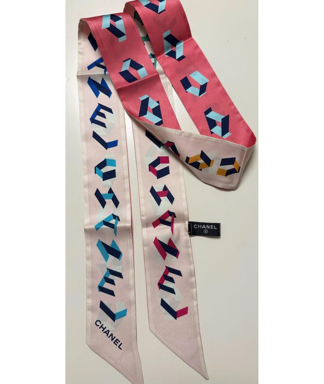 CHANEL Мульти шелковый шарф, фото 9