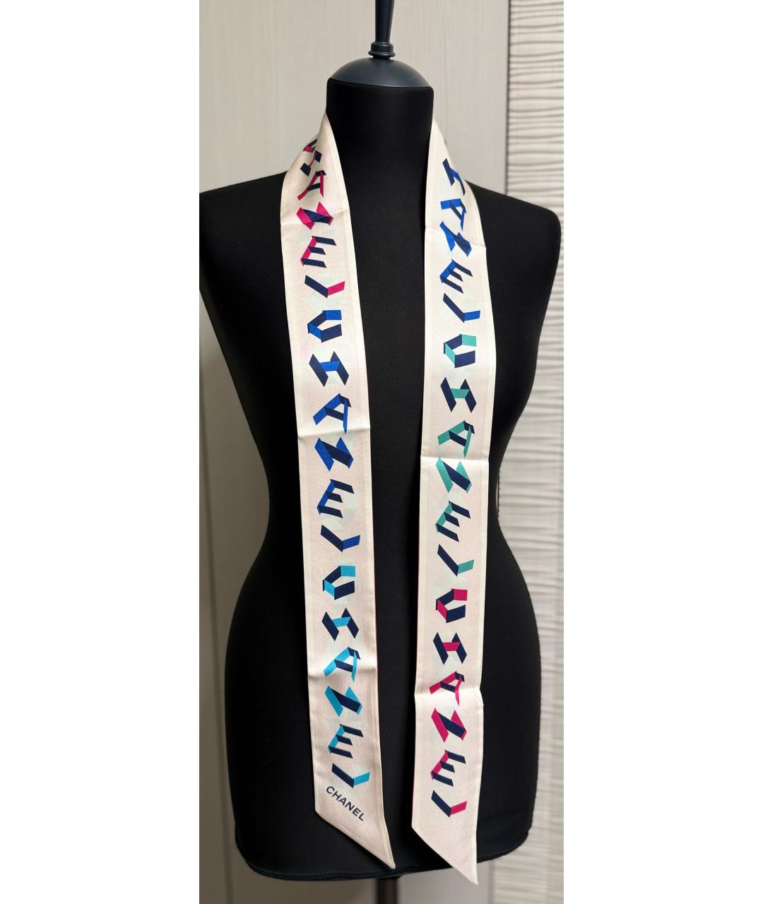 CHANEL Мульти шелковый шарф, фото 3