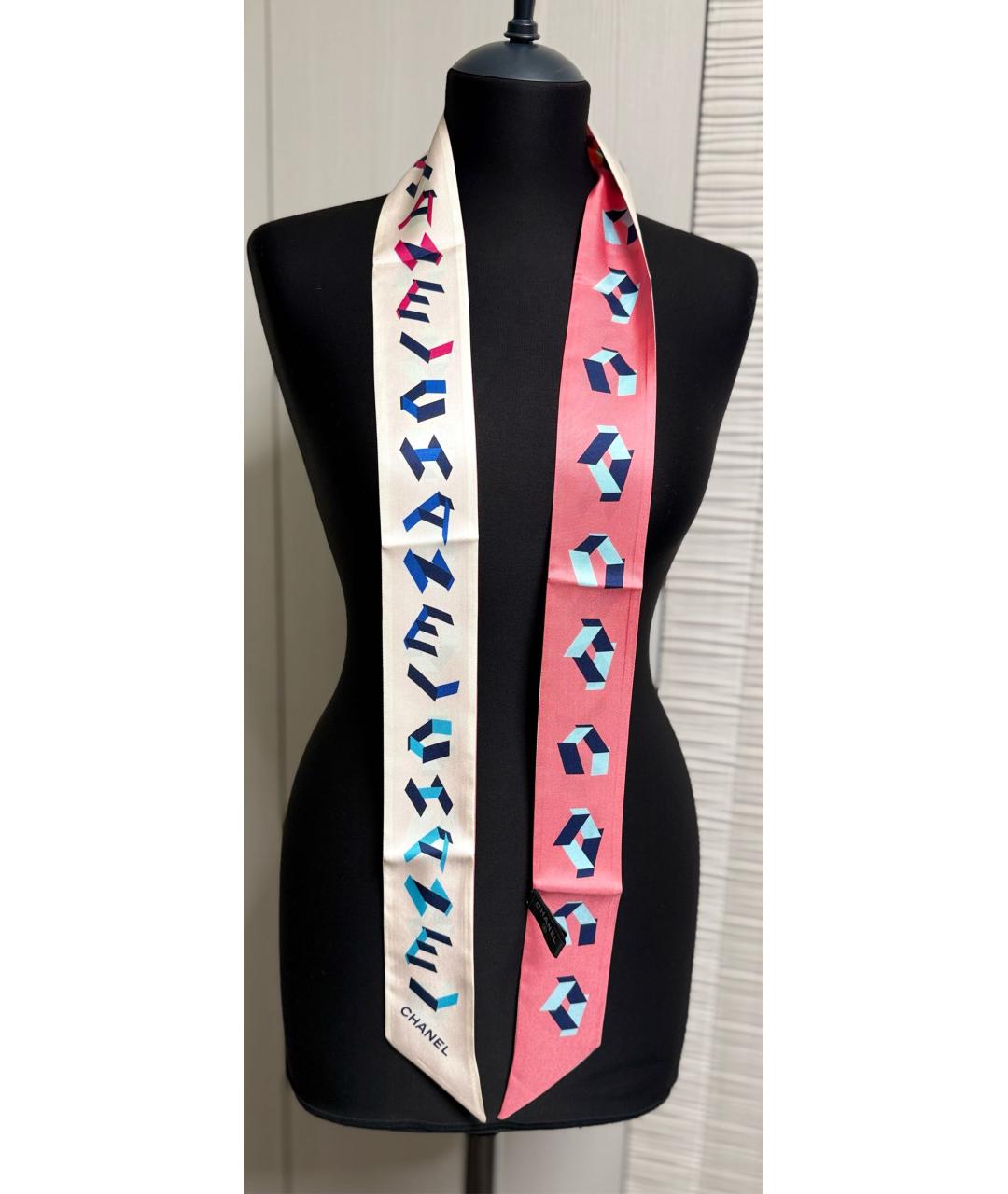 CHANEL Мульти шелковый шарф, фото 4