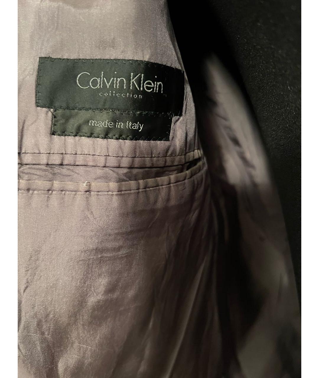 CALVIN KLEIN Серый хлопковый пиджак, фото 3