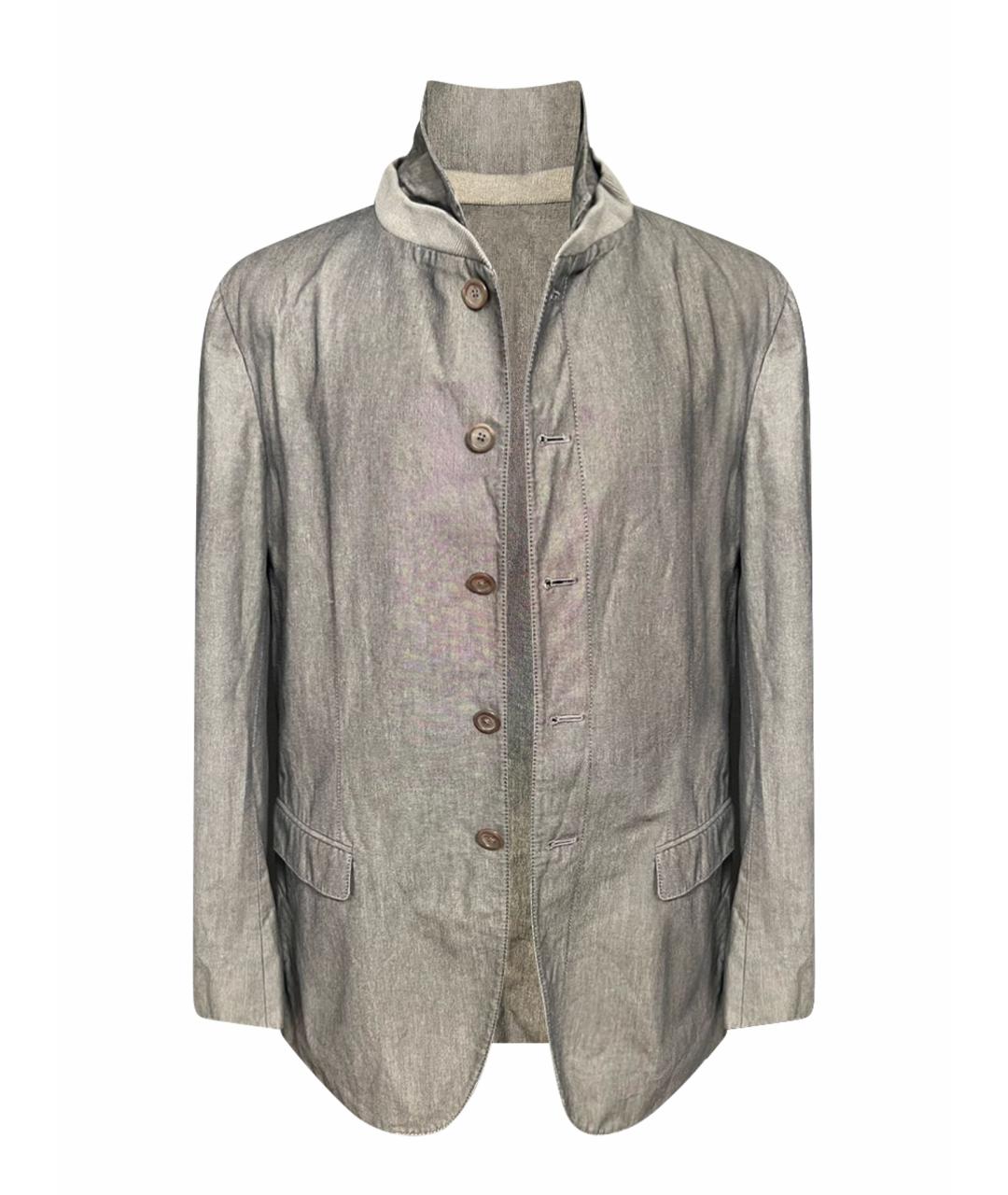CALVIN KLEIN Серый хлопковый пиджак, фото 1