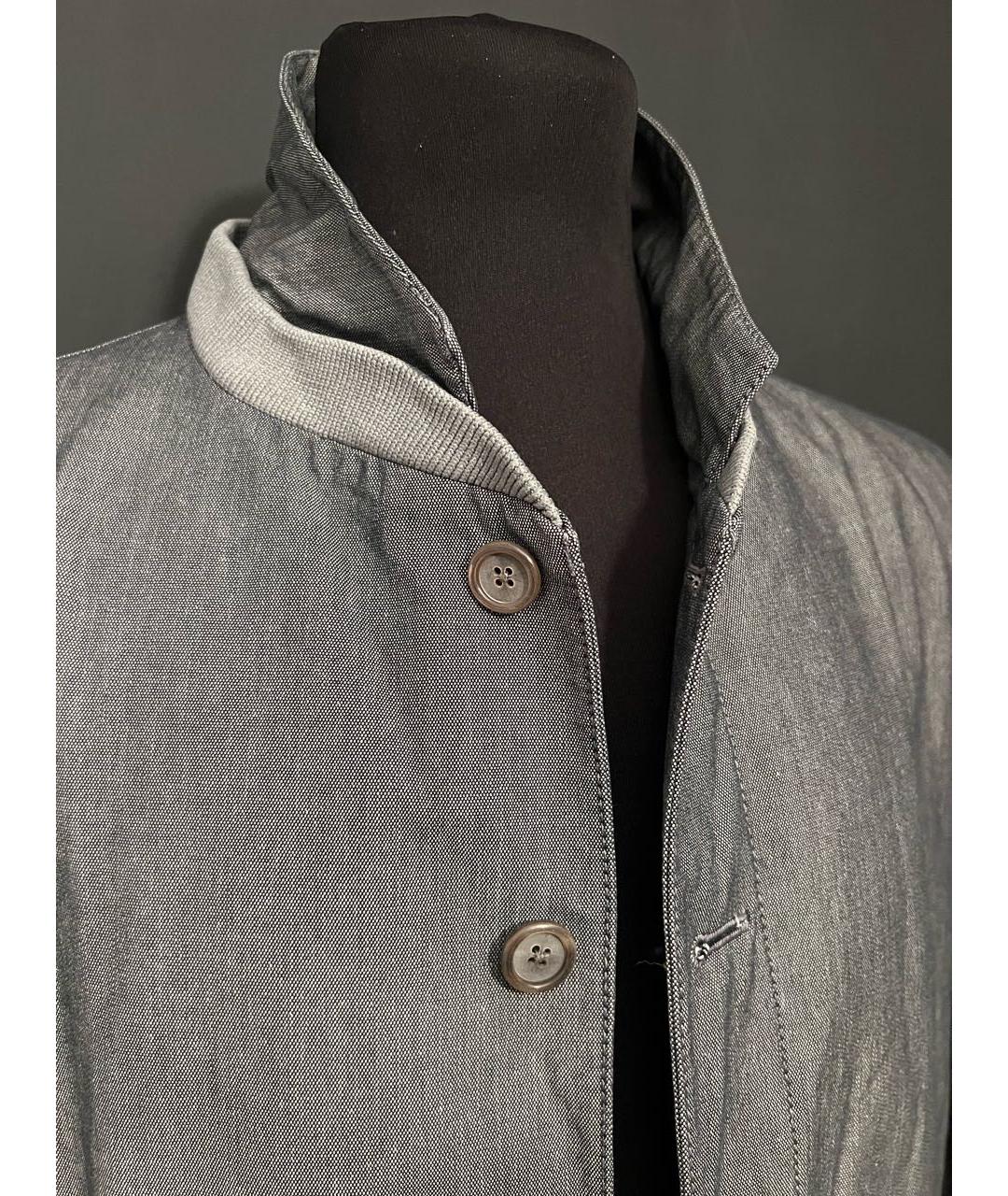 CALVIN KLEIN Серый хлопковый пиджак, фото 5