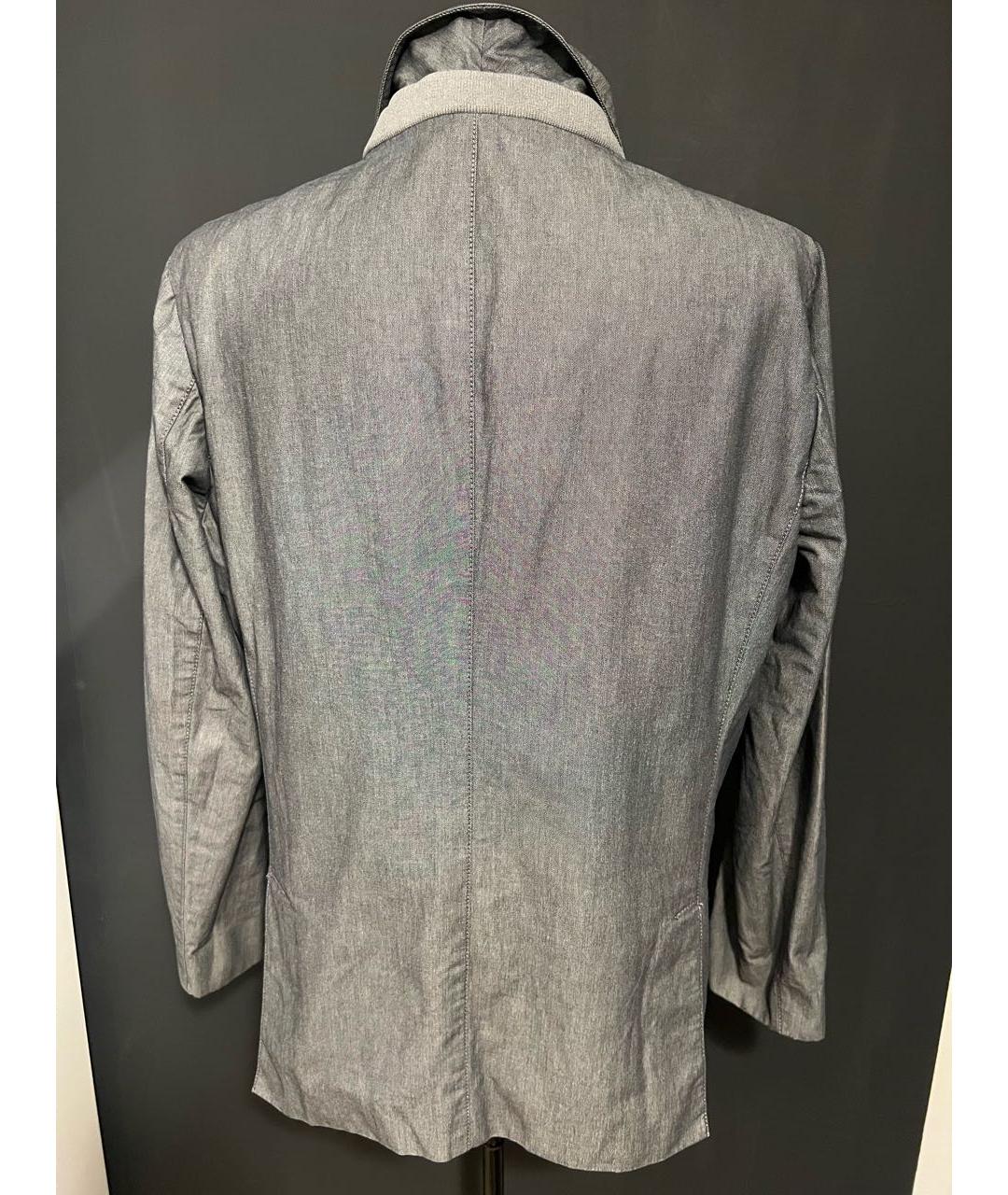 CALVIN KLEIN Серый хлопковый пиджак, фото 2