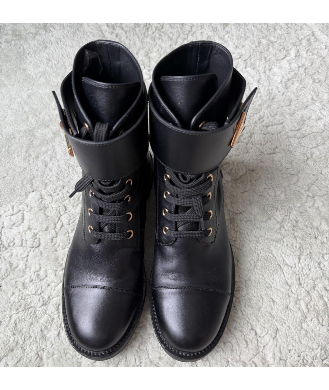 LOUIS VUITTON Черные кожаные ботинки, фото 3