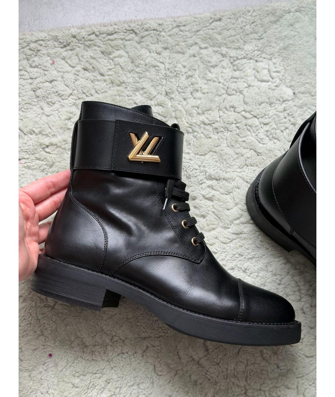 LOUIS VUITTON Черные кожаные ботинки, фото 8