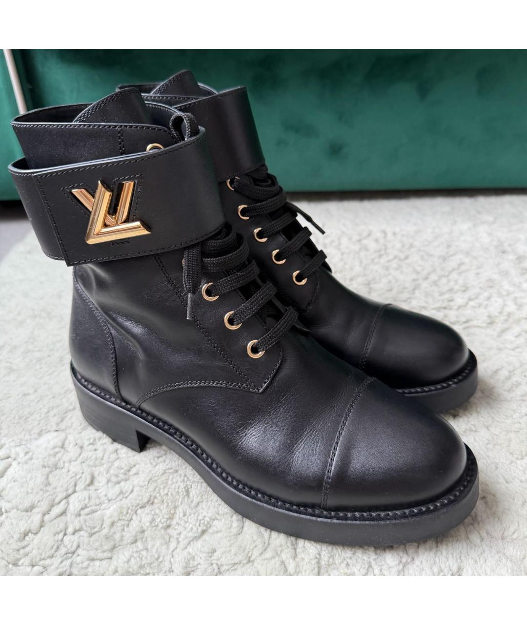 LOUIS VUITTON Черные кожаные ботинки, фото 5