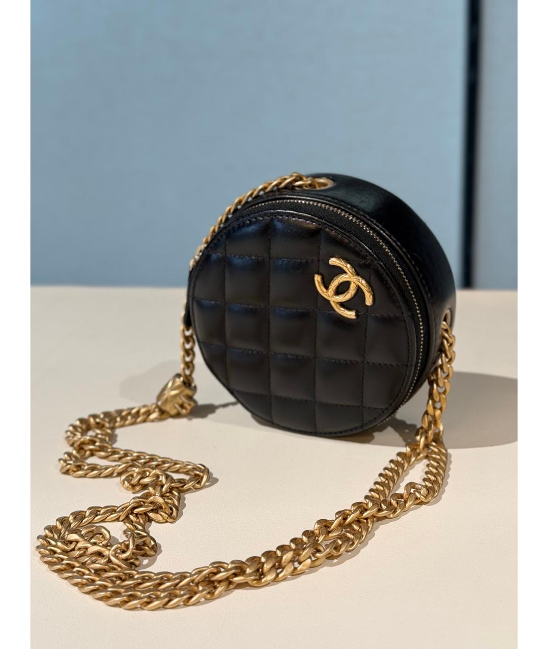 CHANEL Черная кожаная сумка через плечо, фото 2