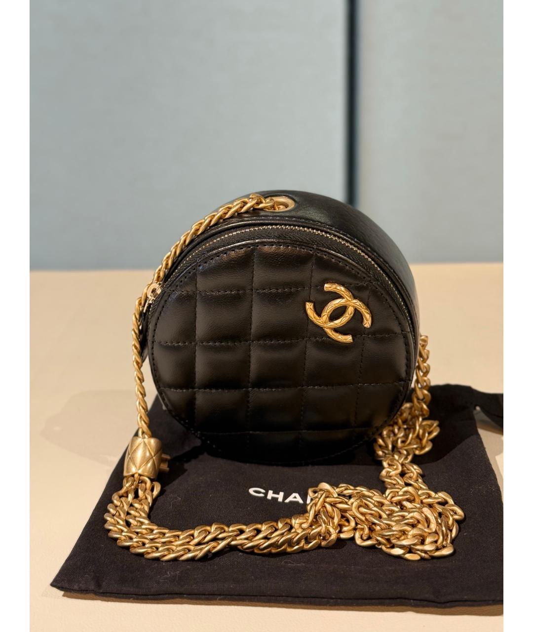 CHANEL Черная кожаная сумка через плечо, фото 8