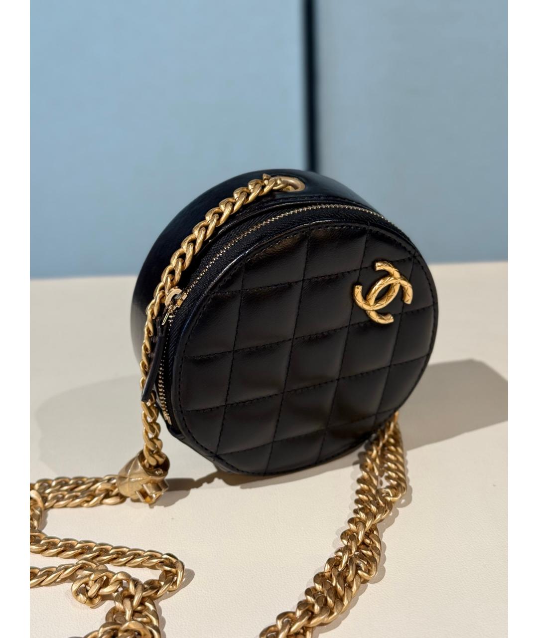 CHANEL Черная кожаная сумка через плечо, фото 3