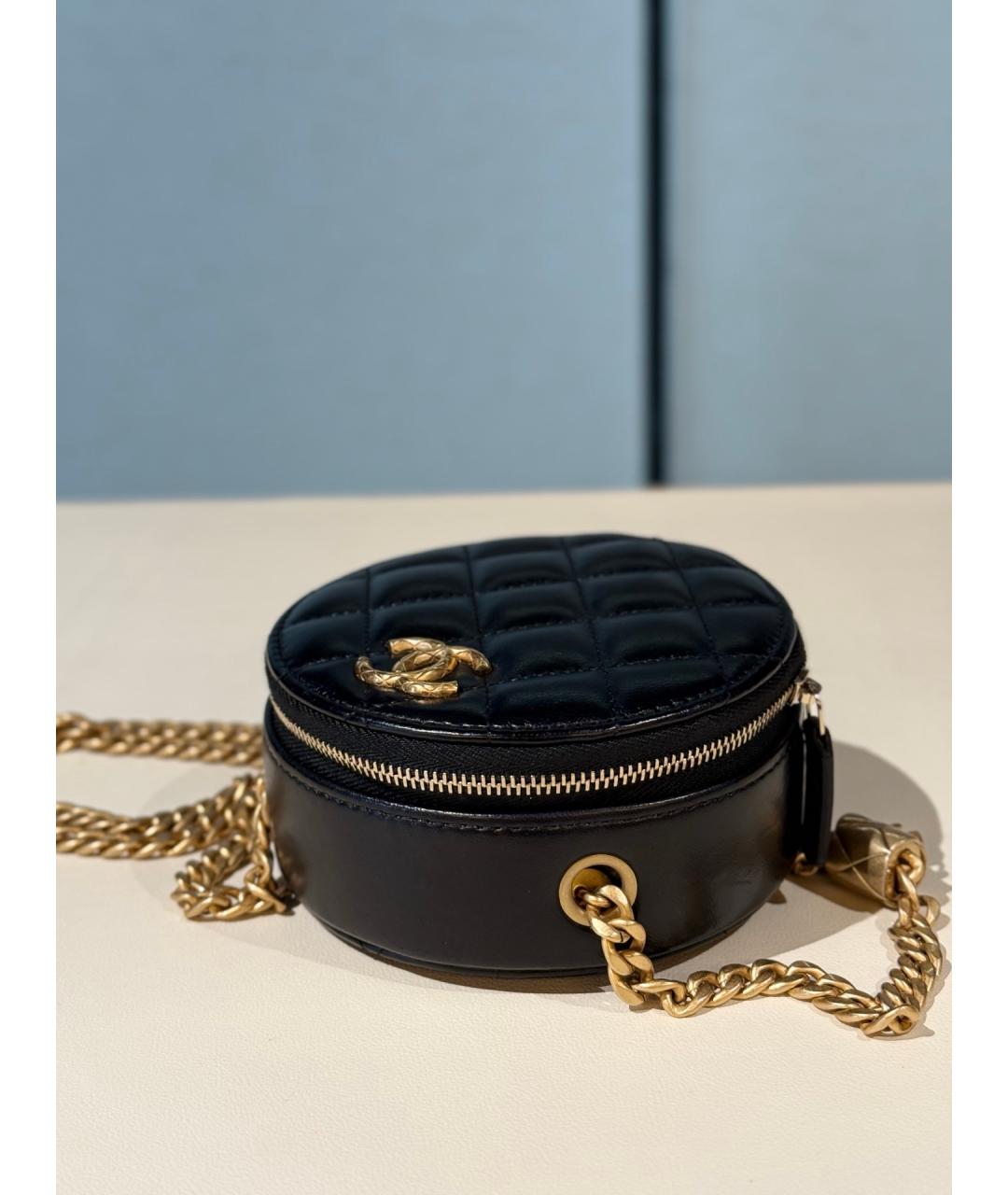 CHANEL Черная кожаная сумка через плечо, фото 6