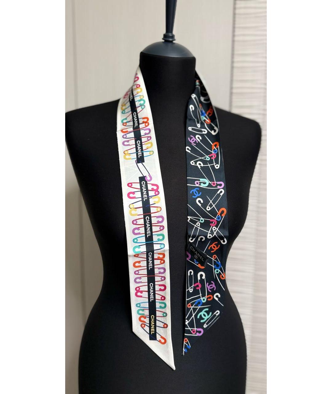 CHANEL Мульти шелковый шарф, фото 3