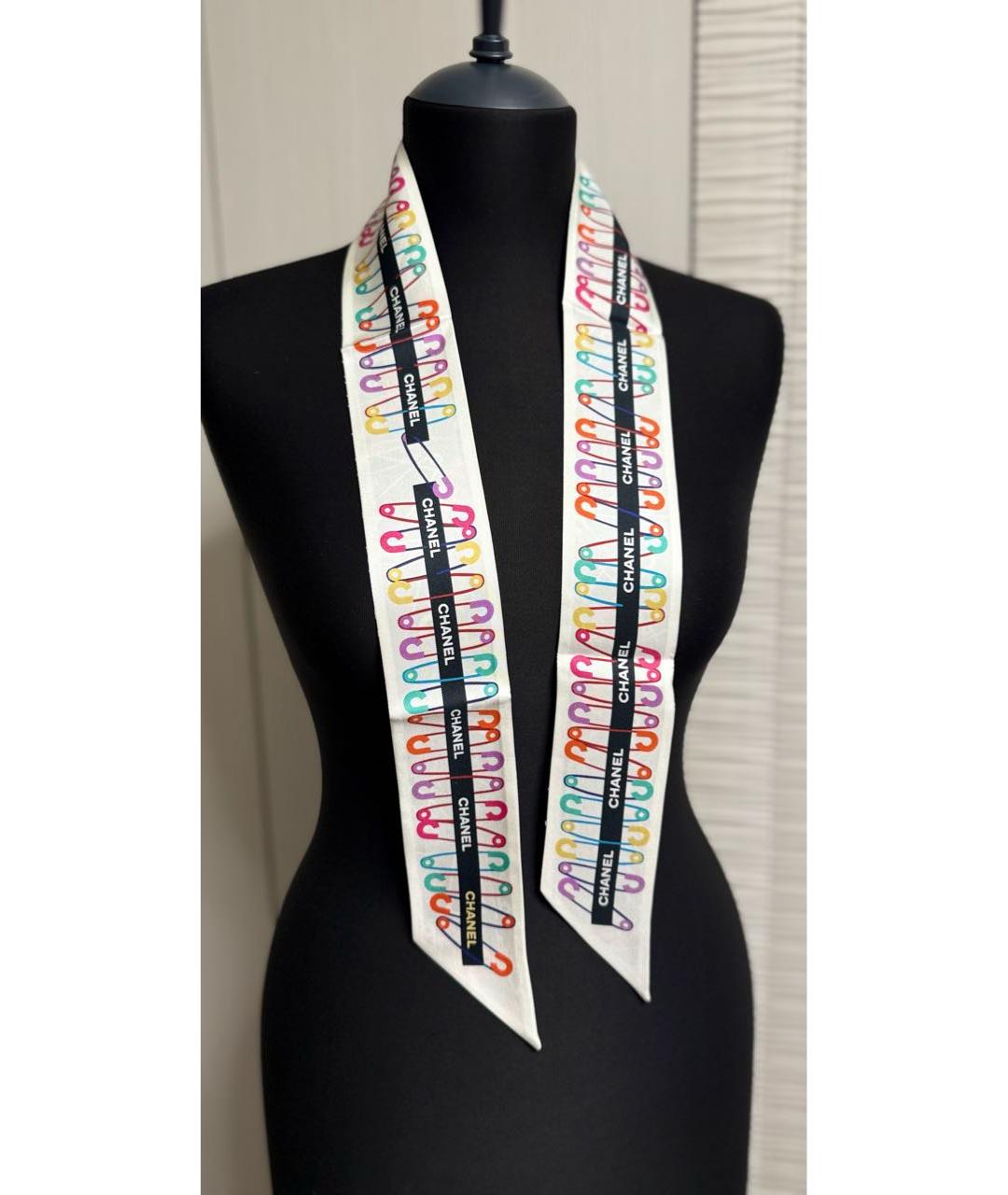 CHANEL Мульти шелковый шарф, фото 2