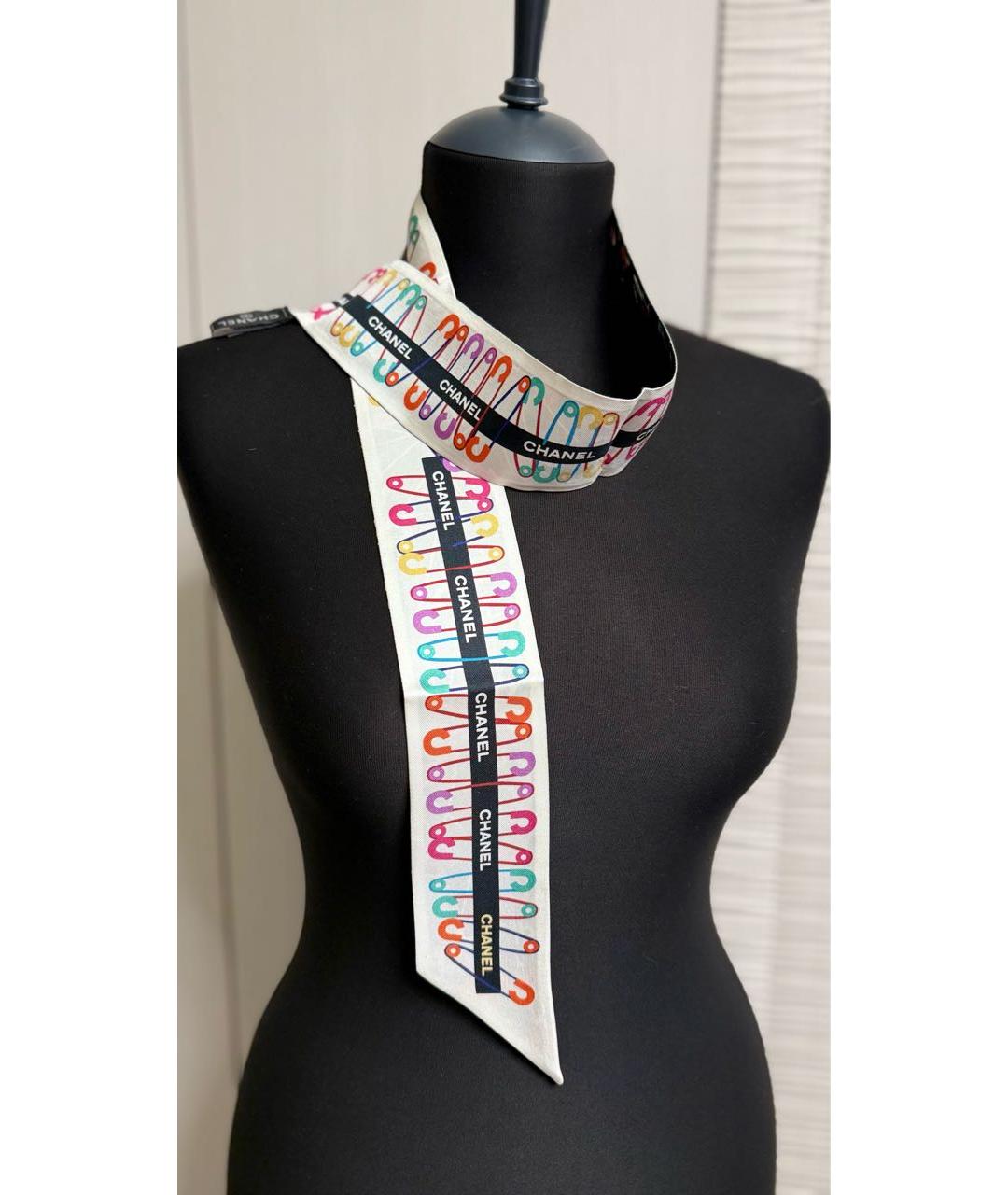 CHANEL Мульти шелковый шарф, фото 4