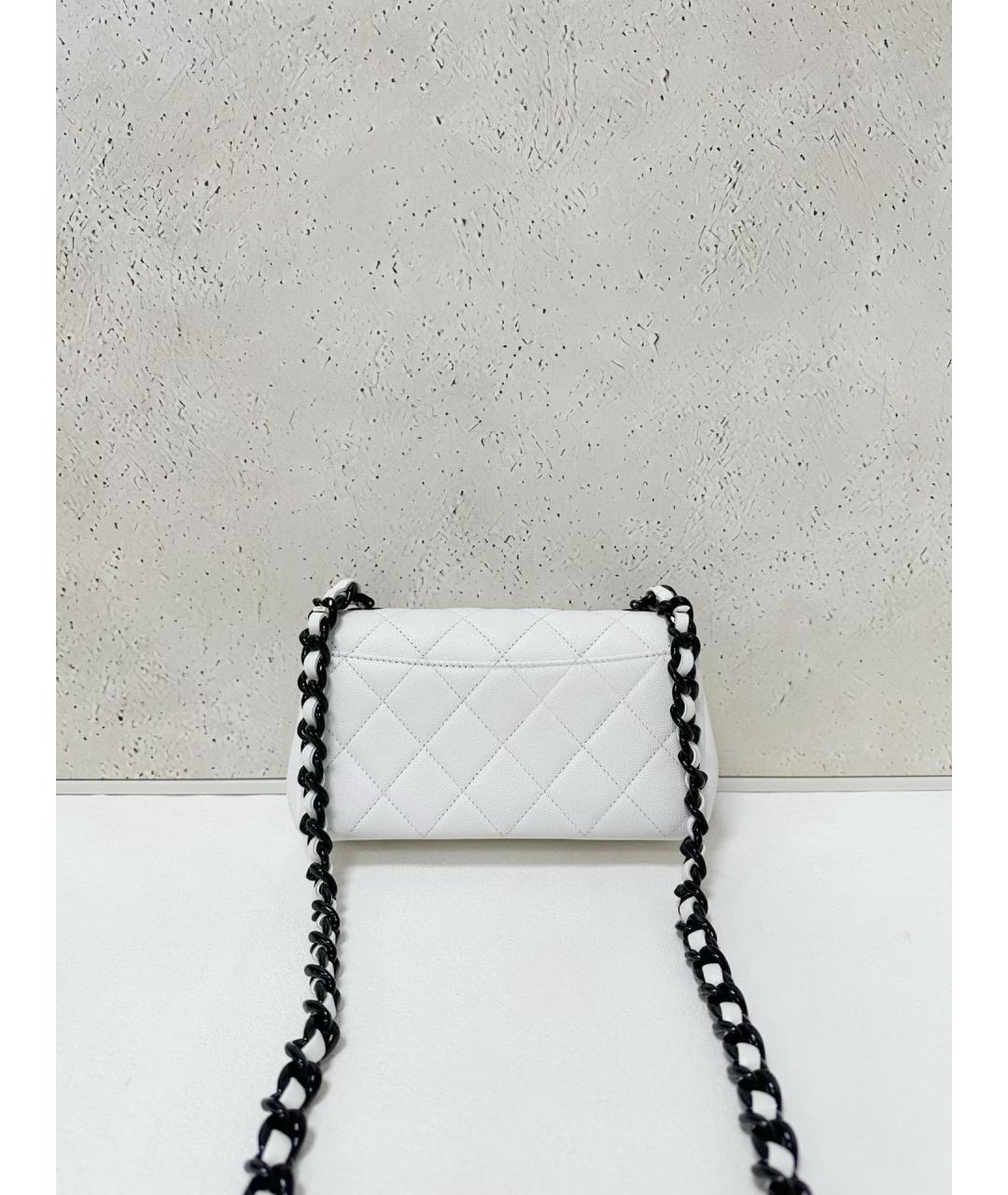 CHANEL Белая кожаная сумка через плечо, фото 2