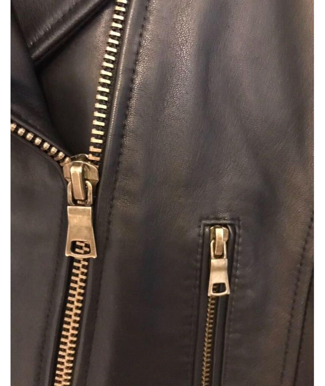 PINKO Черная кожаная куртка, фото 5