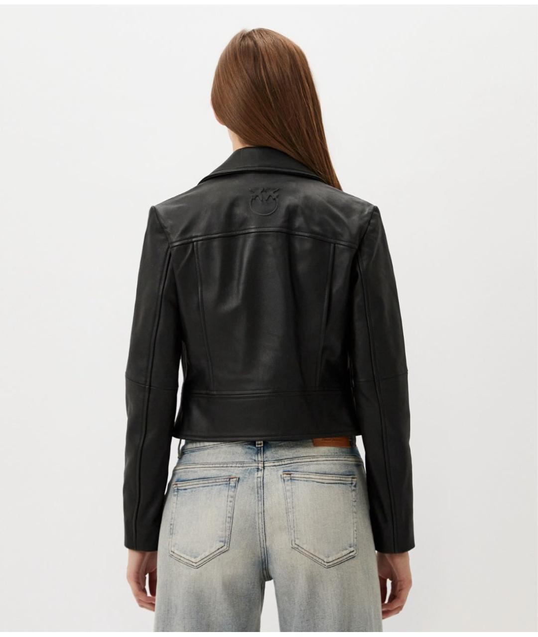 PINKO Черная кожаная куртка, фото 2