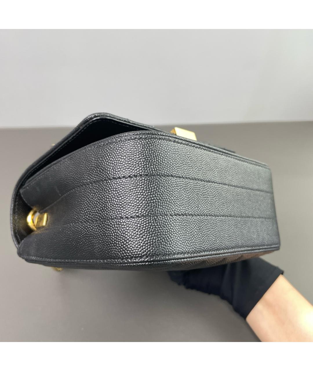 SAINT LAURENT Черная кожаная сумка через плечо, фото 5