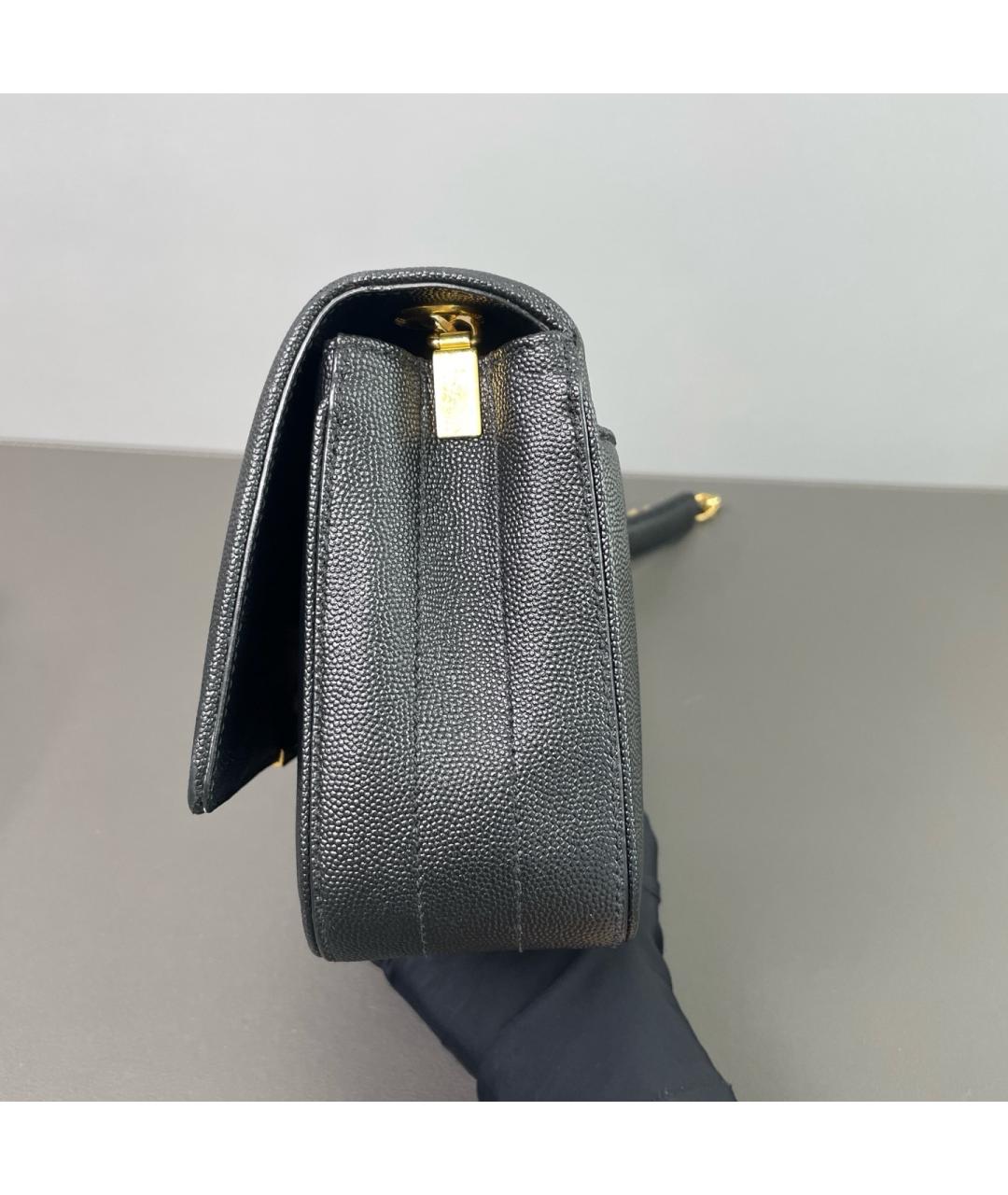 SAINT LAURENT Черная кожаная сумка через плечо, фото 3