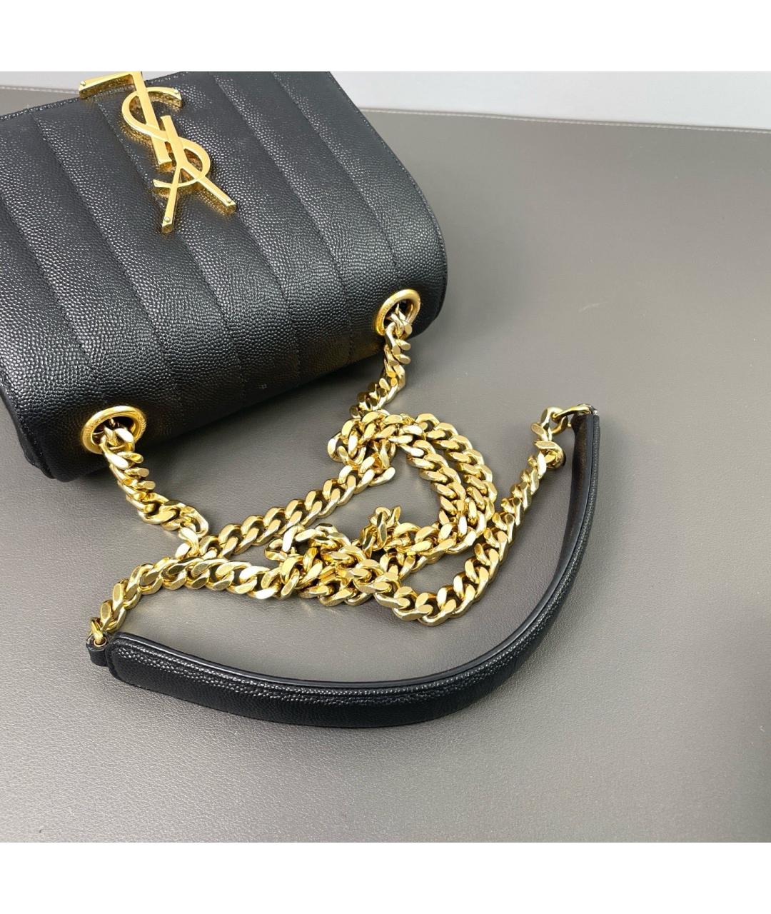SAINT LAURENT Черная кожаная сумка через плечо, фото 7