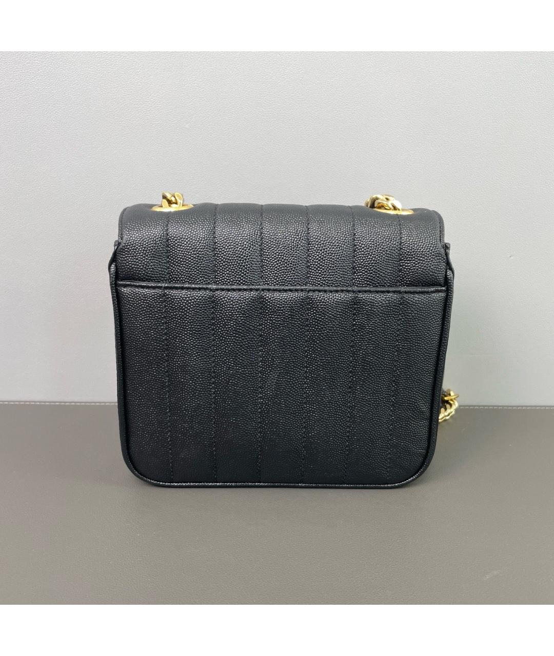 SAINT LAURENT Черная кожаная сумка через плечо, фото 2