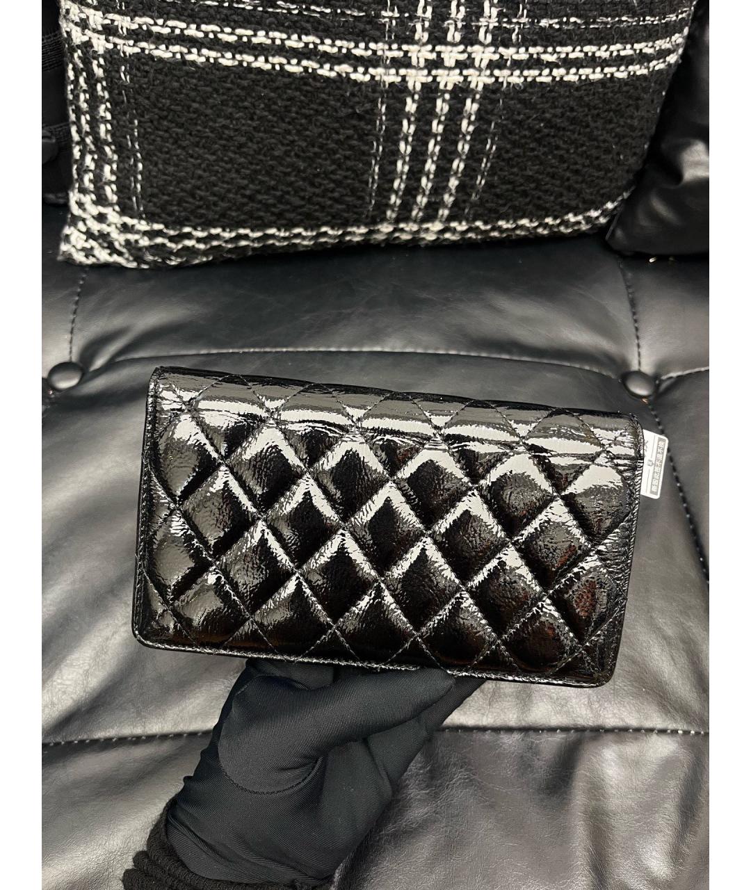 CHANEL Черный кожаный кошелек, фото 2