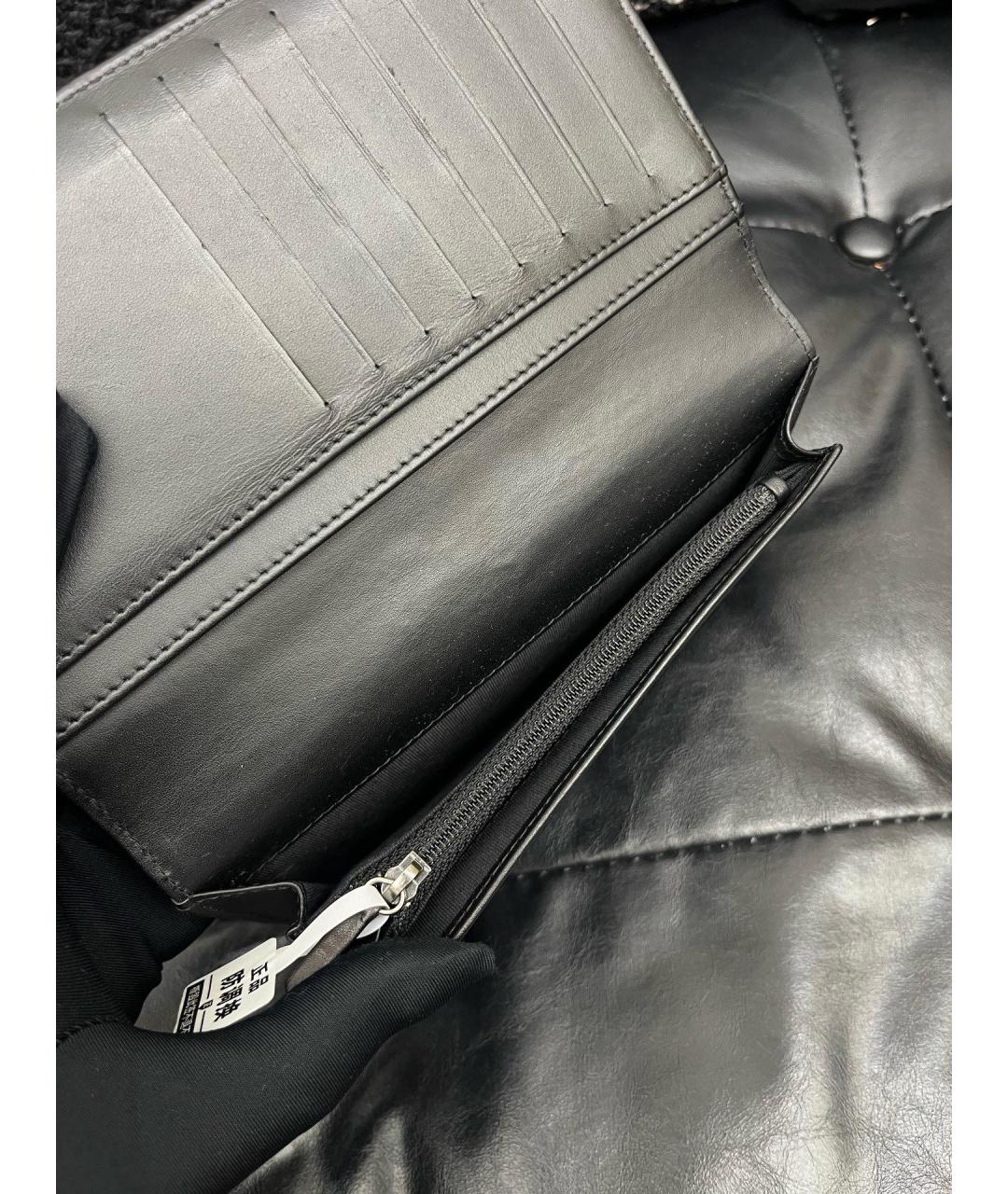 CHANEL Черный кожаный кошелек, фото 9