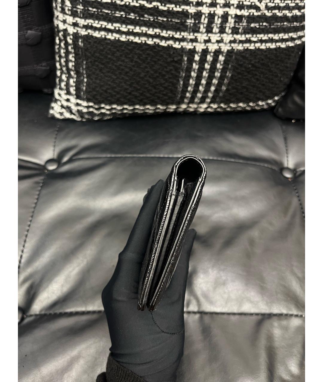 CHANEL Черный кожаный кошелек, фото 3