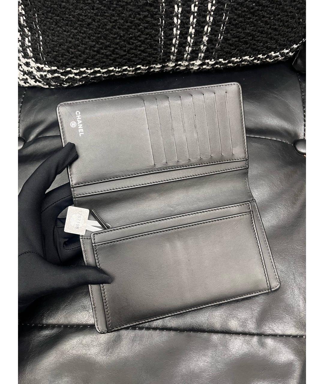 CHANEL Черный кожаный кошелек, фото 7