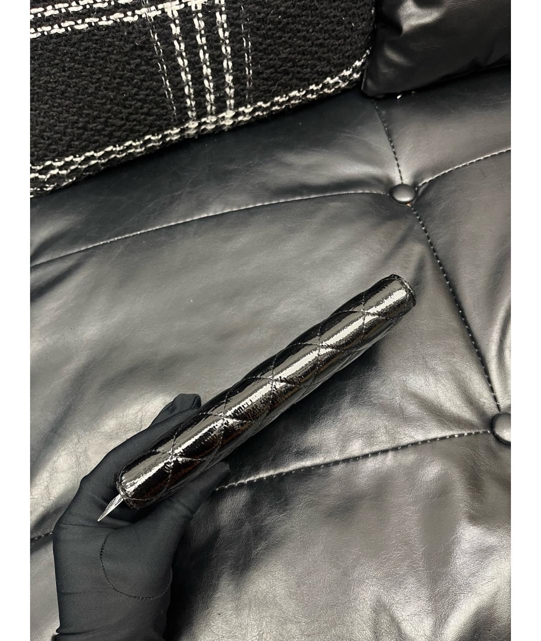 CHANEL Черный кожаный кошелек, фото 6