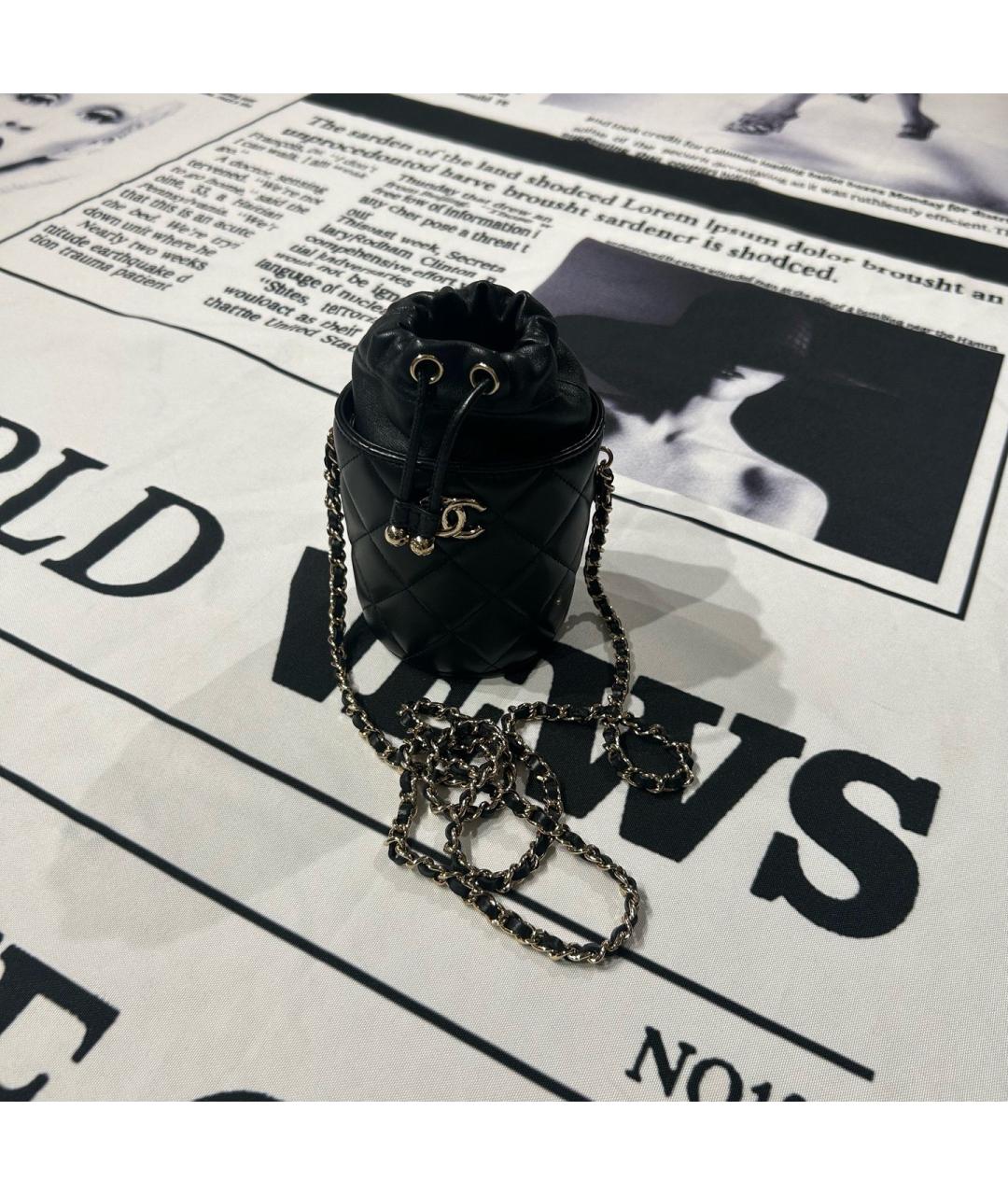 CHANEL Черная кожаная сумка через плечо, фото 2