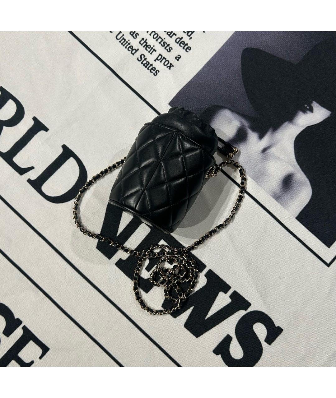 CHANEL Черная кожаная сумка через плечо, фото 4