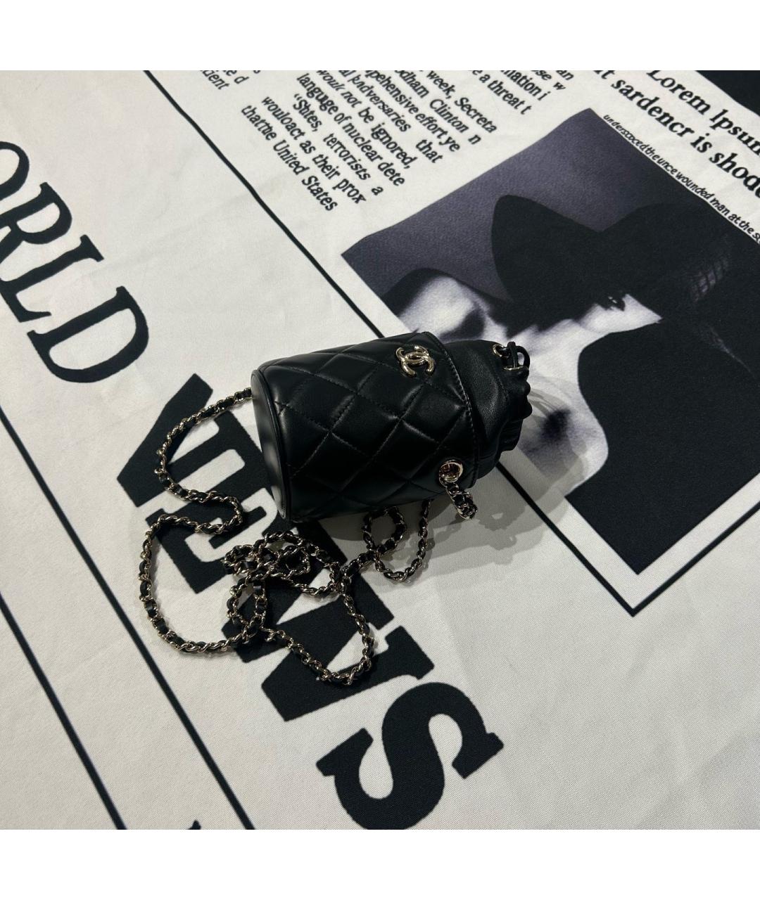 CHANEL Черная кожаная сумка через плечо, фото 3